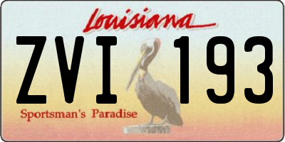 LA license plate ZVI193