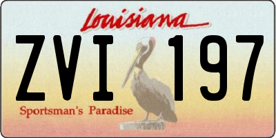 LA license plate ZVI197