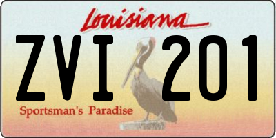 LA license plate ZVI201