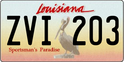 LA license plate ZVI203