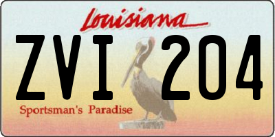 LA license plate ZVI204