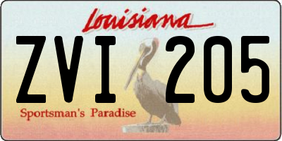 LA license plate ZVI205