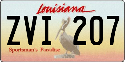 LA license plate ZVI207