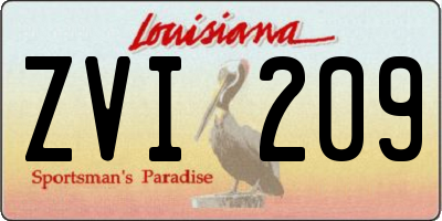 LA license plate ZVI209