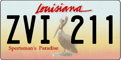 LA license plate ZVI211