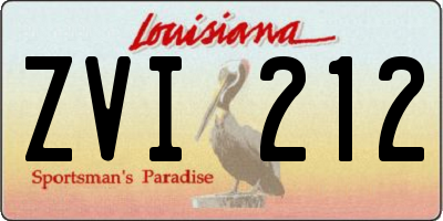 LA license plate ZVI212