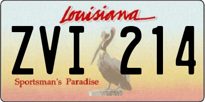 LA license plate ZVI214