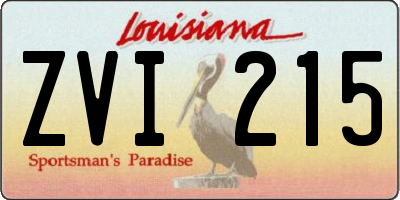 LA license plate ZVI215