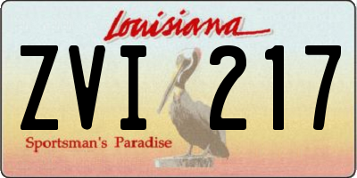 LA license plate ZVI217