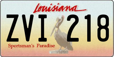 LA license plate ZVI218