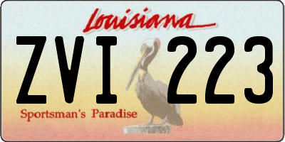 LA license plate ZVI223