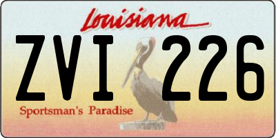 LA license plate ZVI226