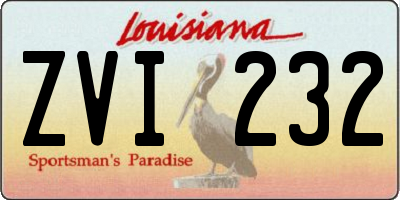 LA license plate ZVI232