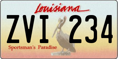 LA license plate ZVI234