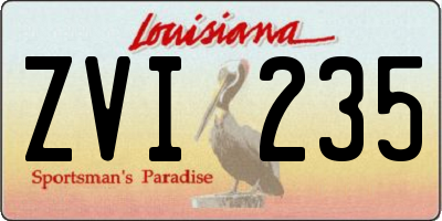 LA license plate ZVI235