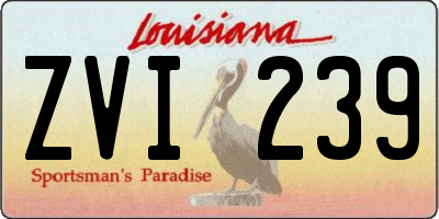 LA license plate ZVI239