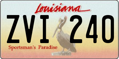 LA license plate ZVI240