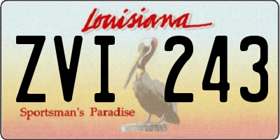 LA license plate ZVI243