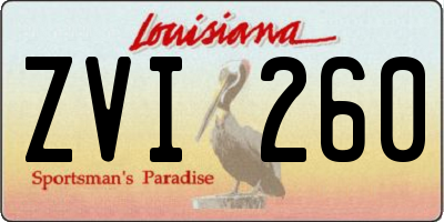 LA license plate ZVI260