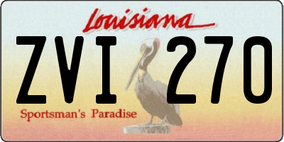 LA license plate ZVI270