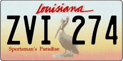 LA license plate ZVI274