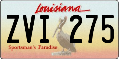 LA license plate ZVI275