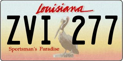 LA license plate ZVI277