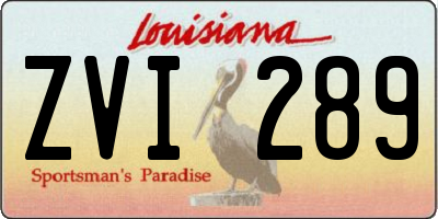 LA license plate ZVI289