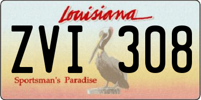 LA license plate ZVI308