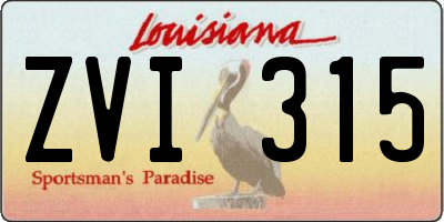 LA license plate ZVI315