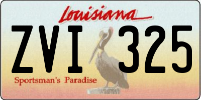 LA license plate ZVI325