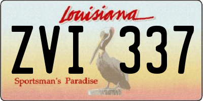 LA license plate ZVI337