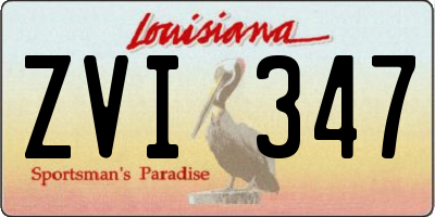 LA license plate ZVI347