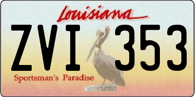 LA license plate ZVI353