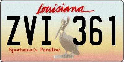 LA license plate ZVI361