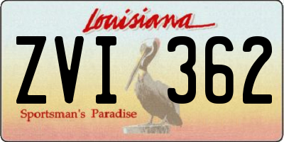 LA license plate ZVI362