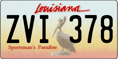 LA license plate ZVI378