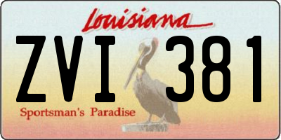 LA license plate ZVI381