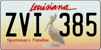 LA license plate ZVI385