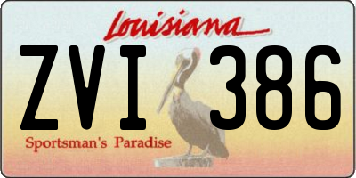 LA license plate ZVI386