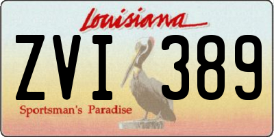 LA license plate ZVI389