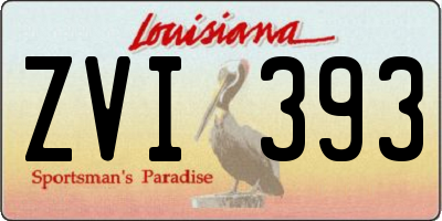 LA license plate ZVI393