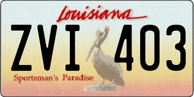 LA license plate ZVI403