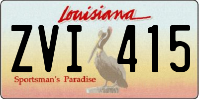 LA license plate ZVI415