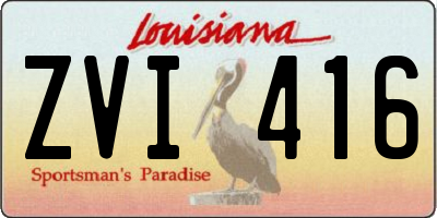 LA license plate ZVI416