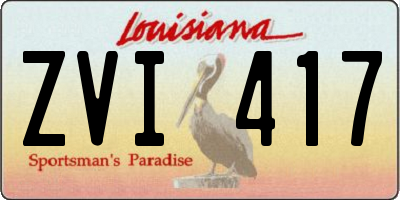 LA license plate ZVI417