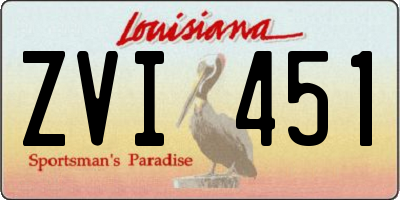 LA license plate ZVI451