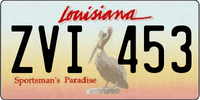 LA license plate ZVI453