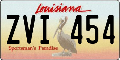 LA license plate ZVI454