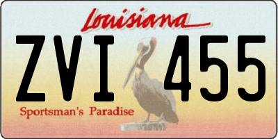 LA license plate ZVI455